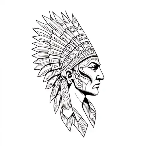 An Aztec Head Profile Holding
