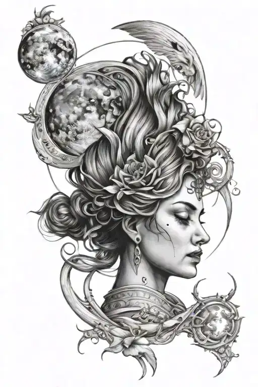 Virgo Girl Moon Backgrounr