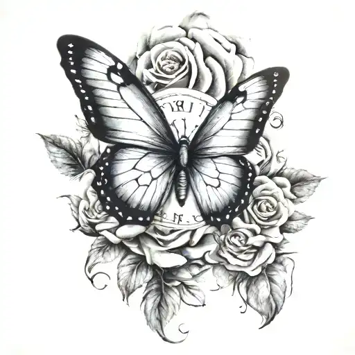 Butterfly And Rose Watch