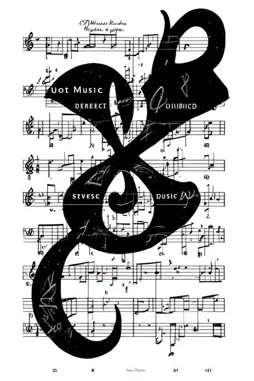 Music Score With Favorite Song Lyrics