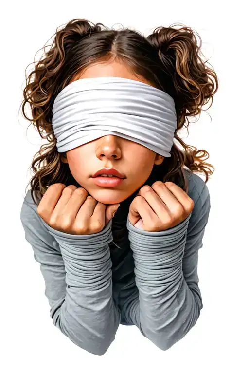 Girl Blindfolded With Hands Tied Up