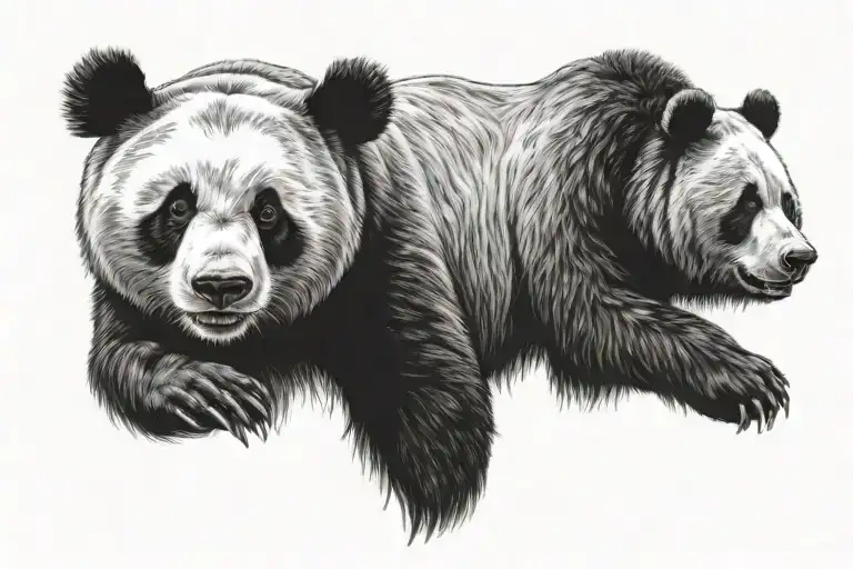 Panda And Grizzly Bear