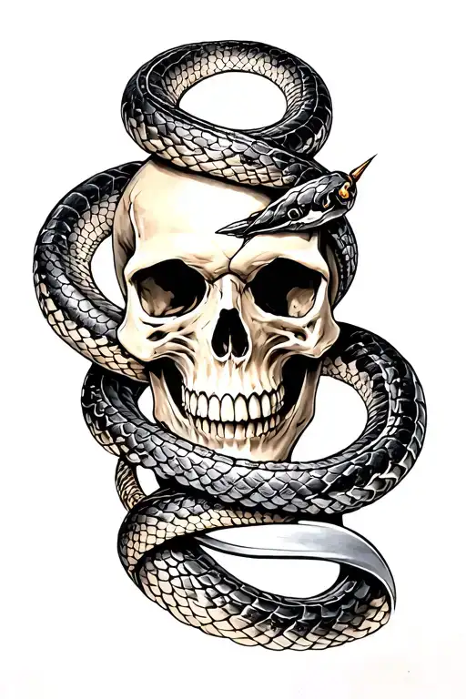 Dagger Skull Snakes Wrapped