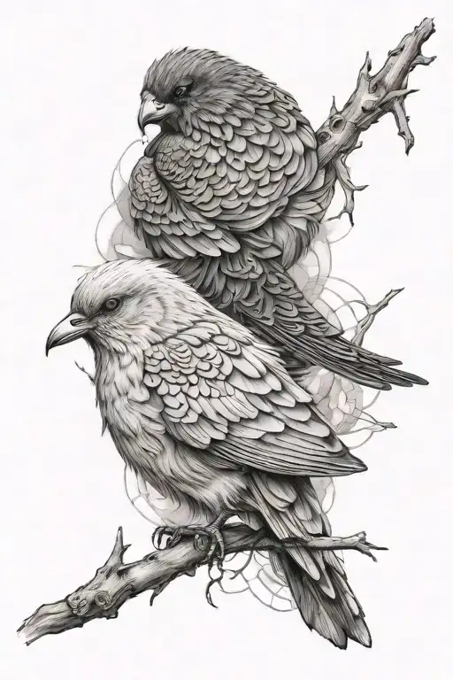 Half Dove And Half Raven Combined