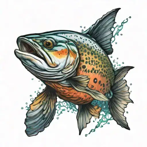 A Realistic Portrait Of A Sarai Salmon With Intricate Details And Vibrant Colors