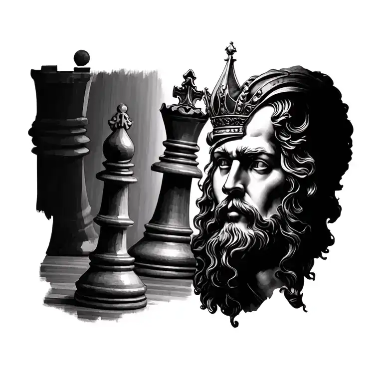 Lone King Chess Piece Vs The Rest Of The Chess Pieces