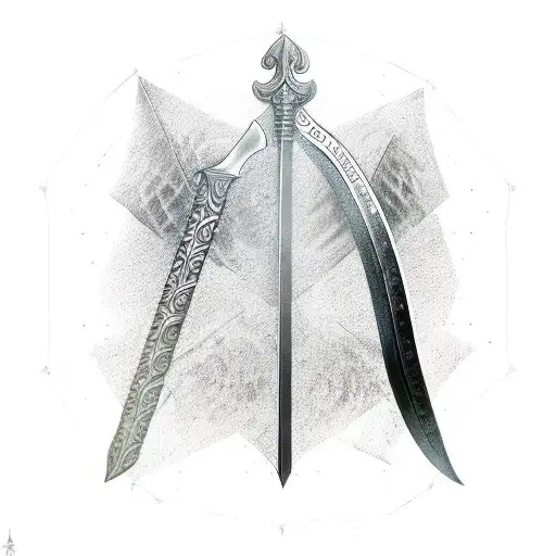 A Medieval Sword Stabbing An Upside Down Triangle