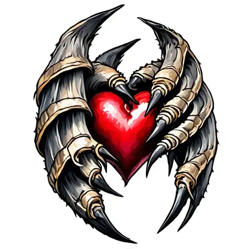 Bear Claw And Heart Intertwined