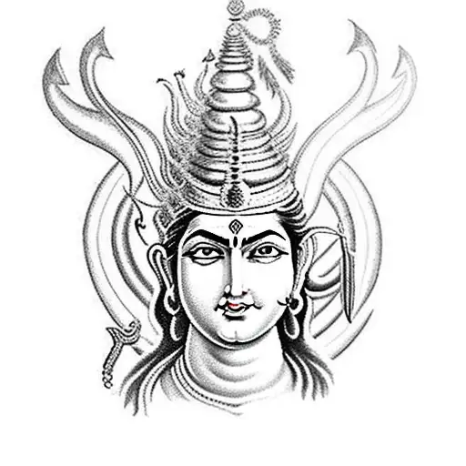 Lord Shiva With Trishul And Eagle Background
