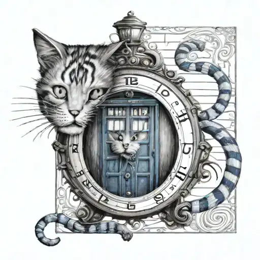 Tardis With Cheshire Cat On Top