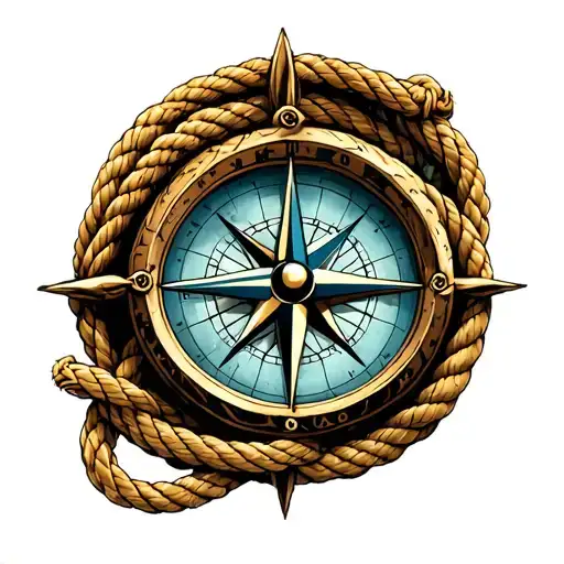 Compass Rose With Rope An Compass