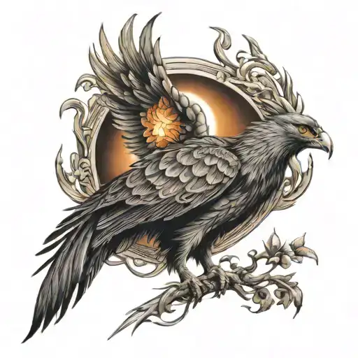 Phoenix With Solar Eclipse