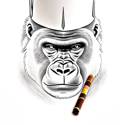 Gorilla With Cigar And Crown