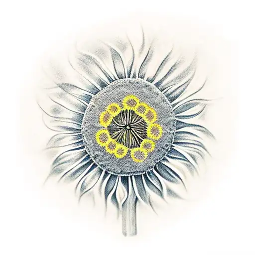 Dainty Yellow Dandelion Flower In Heart Shape