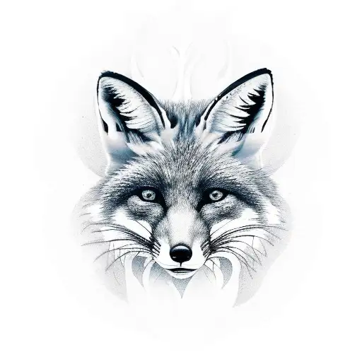 Fox With Plant Background