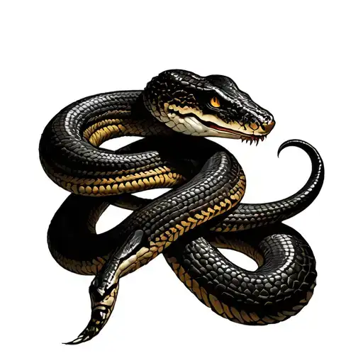 Aztec Rattle Snake Wrapped Around Bicep