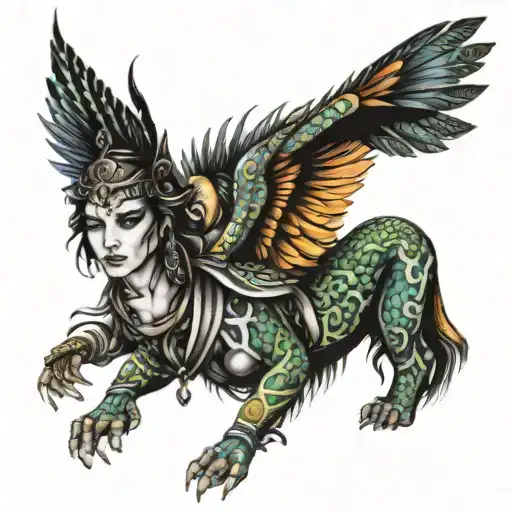 Beautiful Amazon Woman With Colours Ements Design