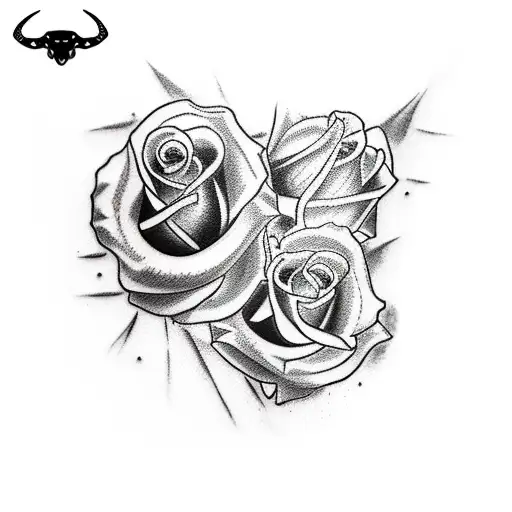 Full Arm Tattoo Of Bull Skull And Roses