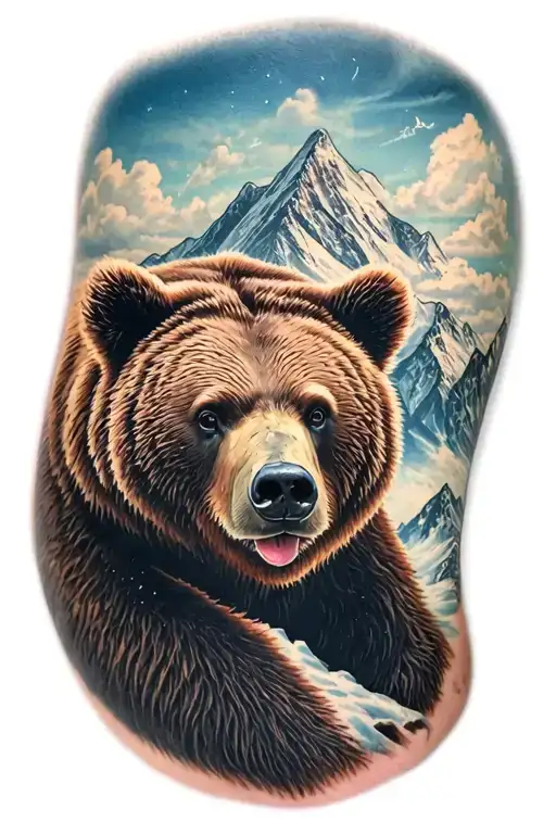 Mountain Bear With Sky
