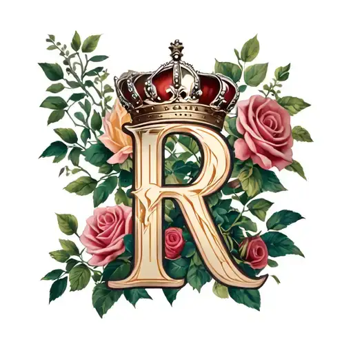 Sleeve Of Letters R And A With A Crown And Roses