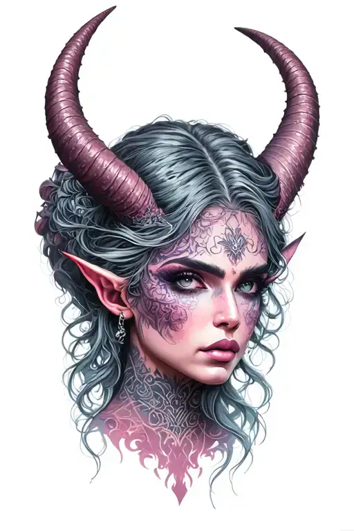 Beautiful Demon Lady Head
