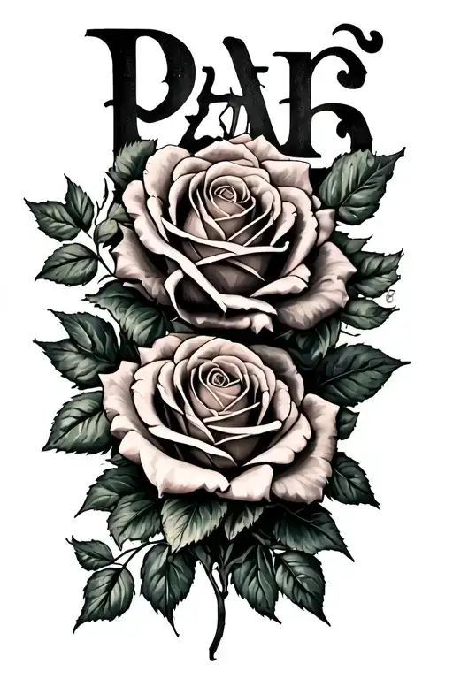 Word Pain With Roses