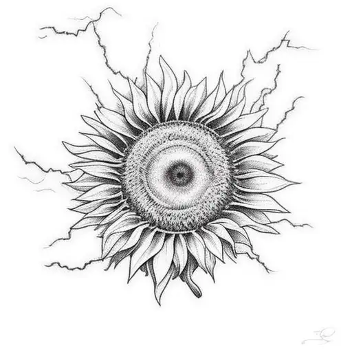 Sunflower With Lightning Bolt