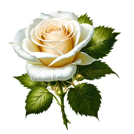 White Rose And Green Poppy Flower