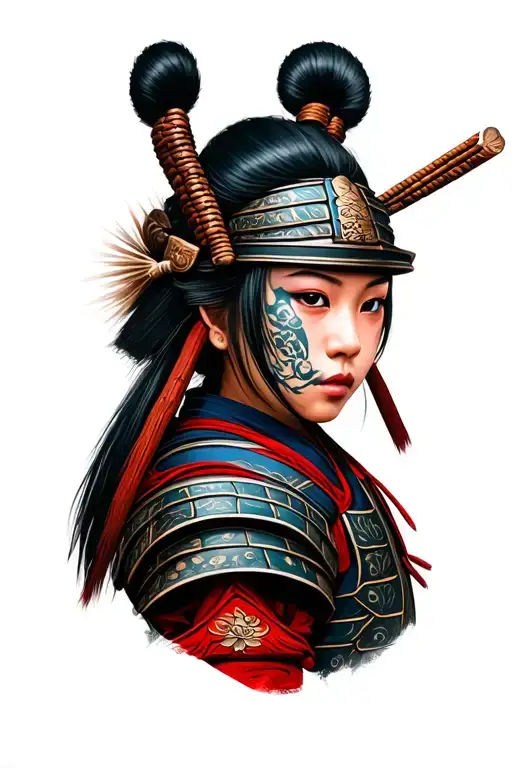 Female Samurai Warrior Face
