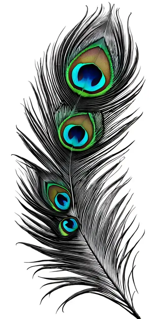 Peacock Feathers Seamless Pattern Black And White