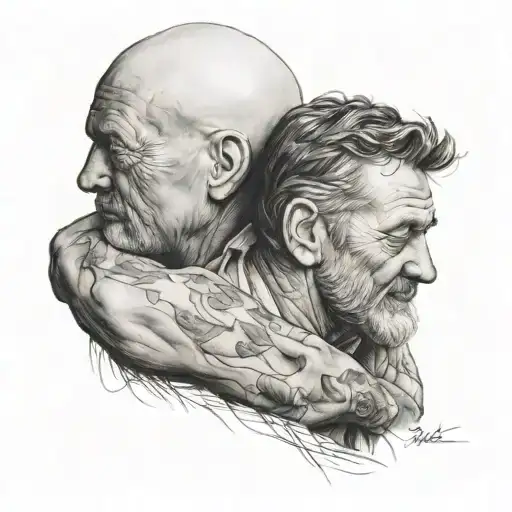 Father And Son Hugging Each Other