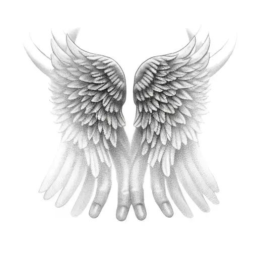Angel Wings With Hands In The Middle