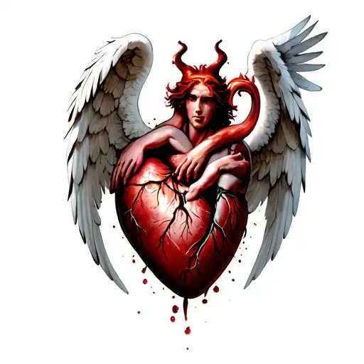 Angel Going Into A Heart And Coming Out The Other Side A Demon