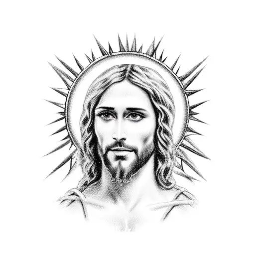 Jesus Face With Thorns In Head Holding Rosary Beads