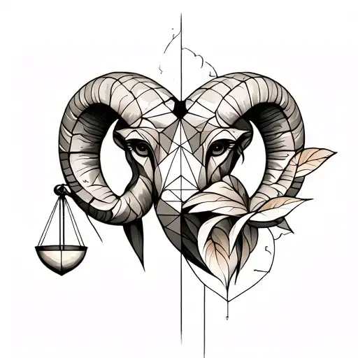 Aries And Libra Geometrical
