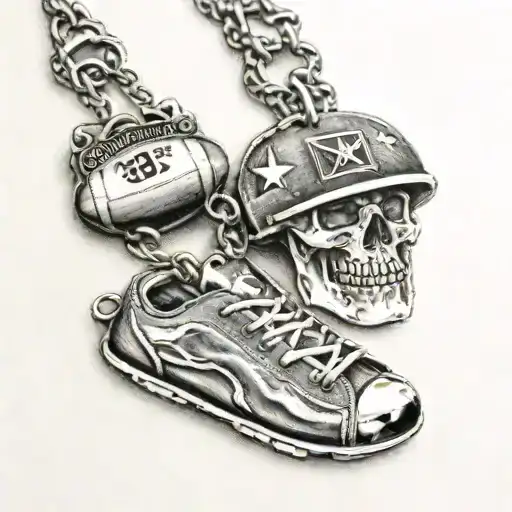 Army Dog Tag And Football Whistle