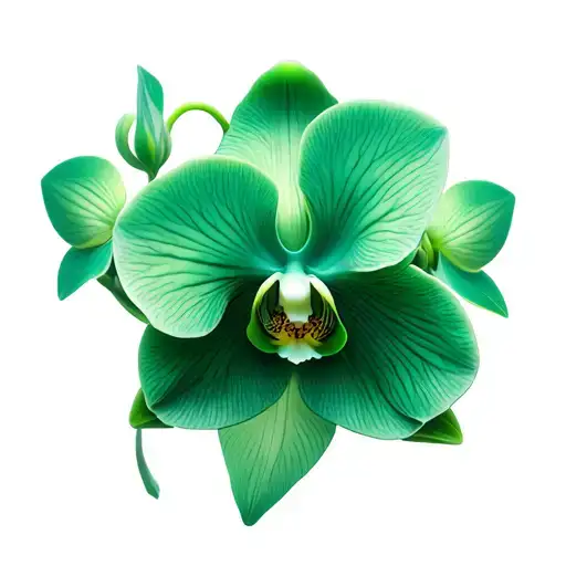 Jade-green Armband With 3D Orchid