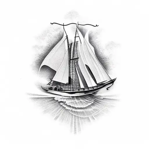 Sailing Boat On Fire