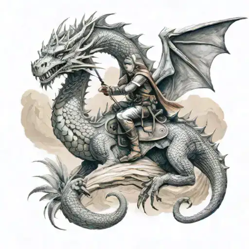 A Magical Elf Riding A Dragon Through A Desert Oasis