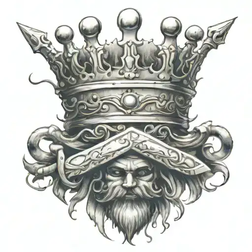 Sword Going Through A Traditional Crown