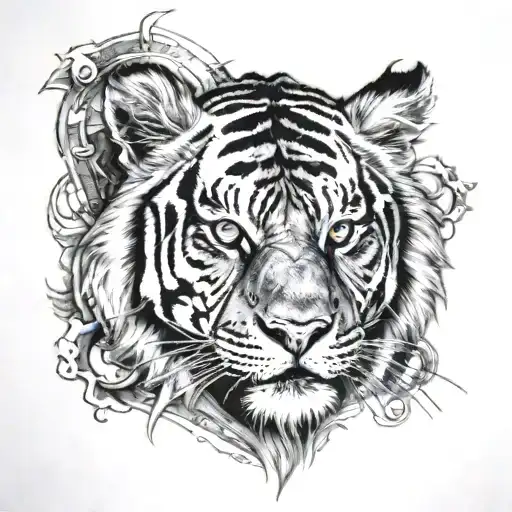 Clock Tiger Inside Representing