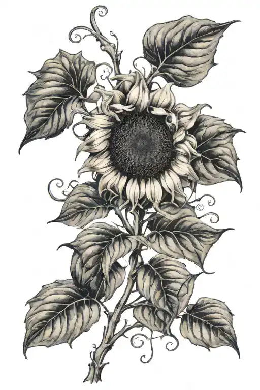 Sunflower With Vines Around It