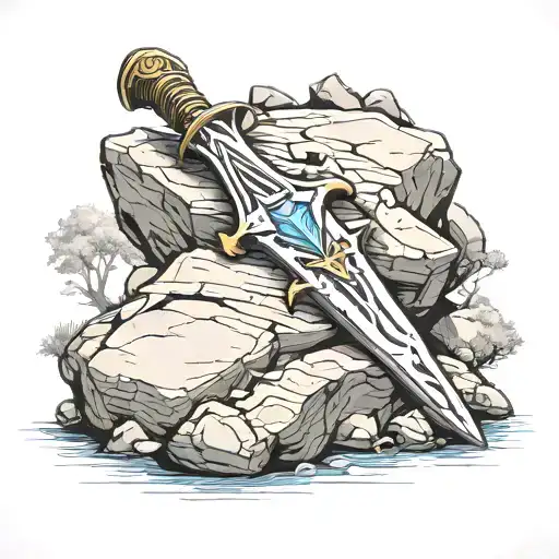 Excalibur Sword Stuck In A Rock