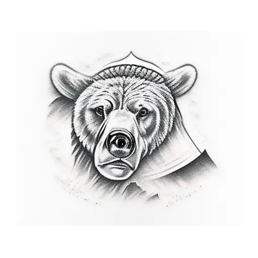 Cross On Shoulder Bear And River Somewhere Else On Arm