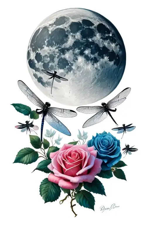 Moon Roses Dragon Flies Heavens Gates