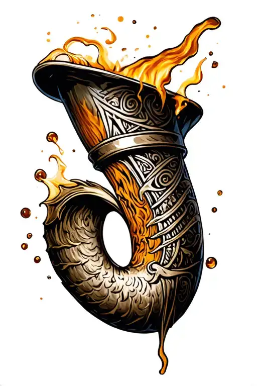 Nordic Drinking Horn Pouring Out
