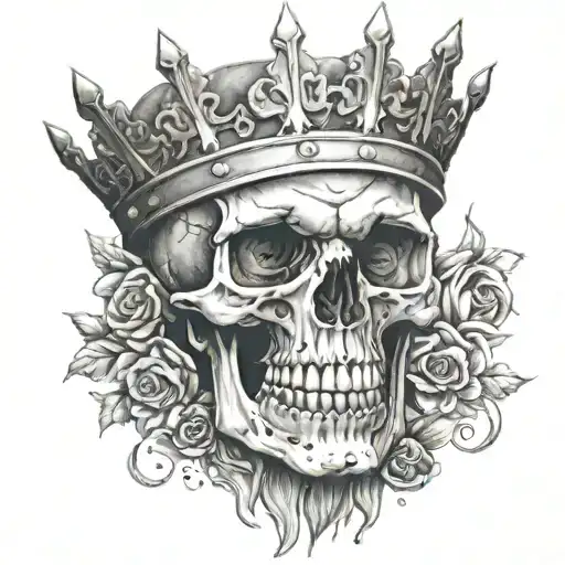 Vicking Skull Wearing A Crown