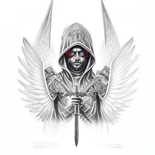 Hooded Archangel With Sword