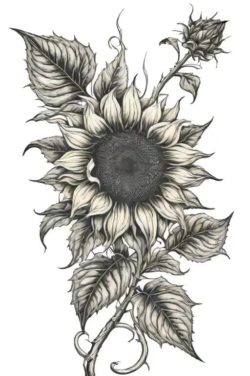 Sunflower With Vines Around It