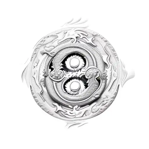 Dragon Crushing Yin Yang Symbol